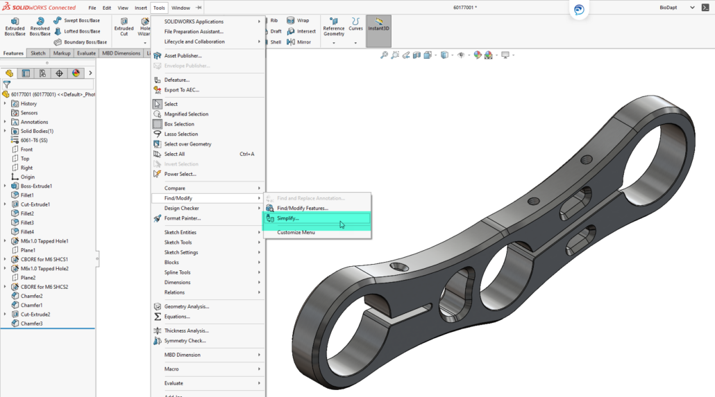 SOLIDWORKS Performance verbessern: Mit "Vereinfachen" die Feature-Anzahl reduzieren