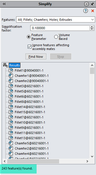 SOLIDWORKS Performance verbessern: Mit "Vereinfachen" die Feature-Anzahl reduzieren