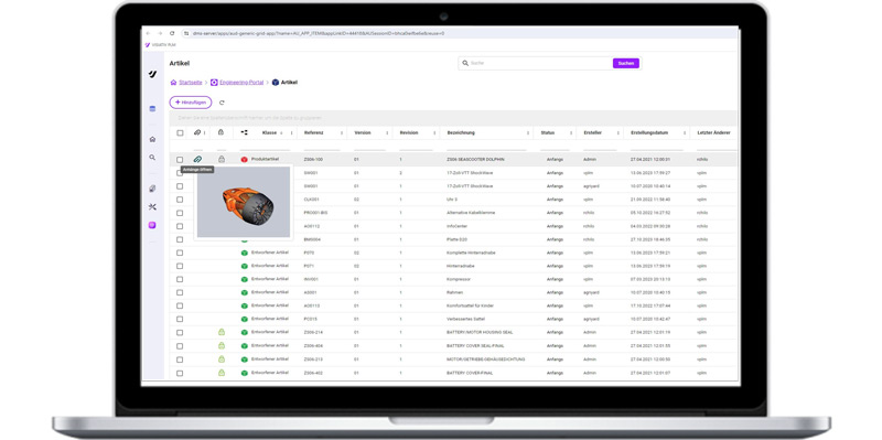 Visiativ PLM Datenverwaltung